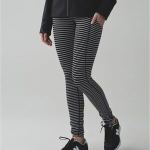 Lululemon Speed Tight II leggings black and white stripe